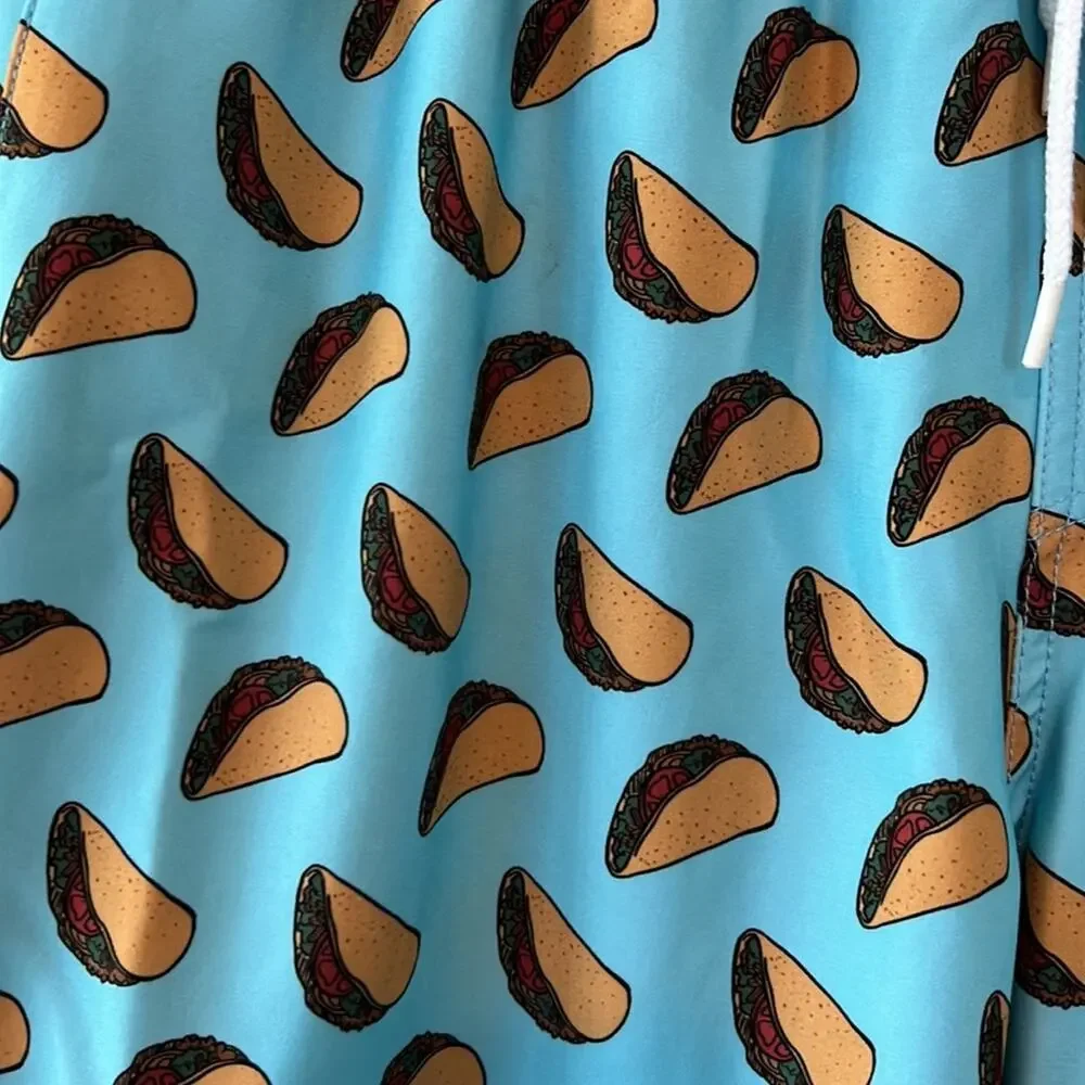 Lucky Brand Saturday Stretch Polyester Blend Blue Taco Swim Trunks